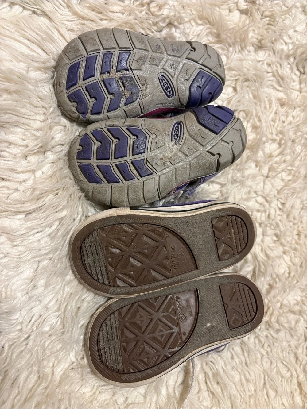 Keen Kids Purple Multi-Striped Sport Sandals & Purple Canvas Shoes